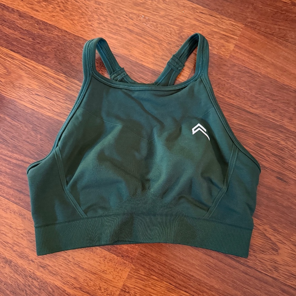 Oner Active Razor Back Sports Bra Forest Green Size Small